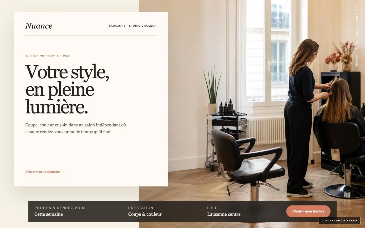 Concept Kervia pour un salon de coiffure