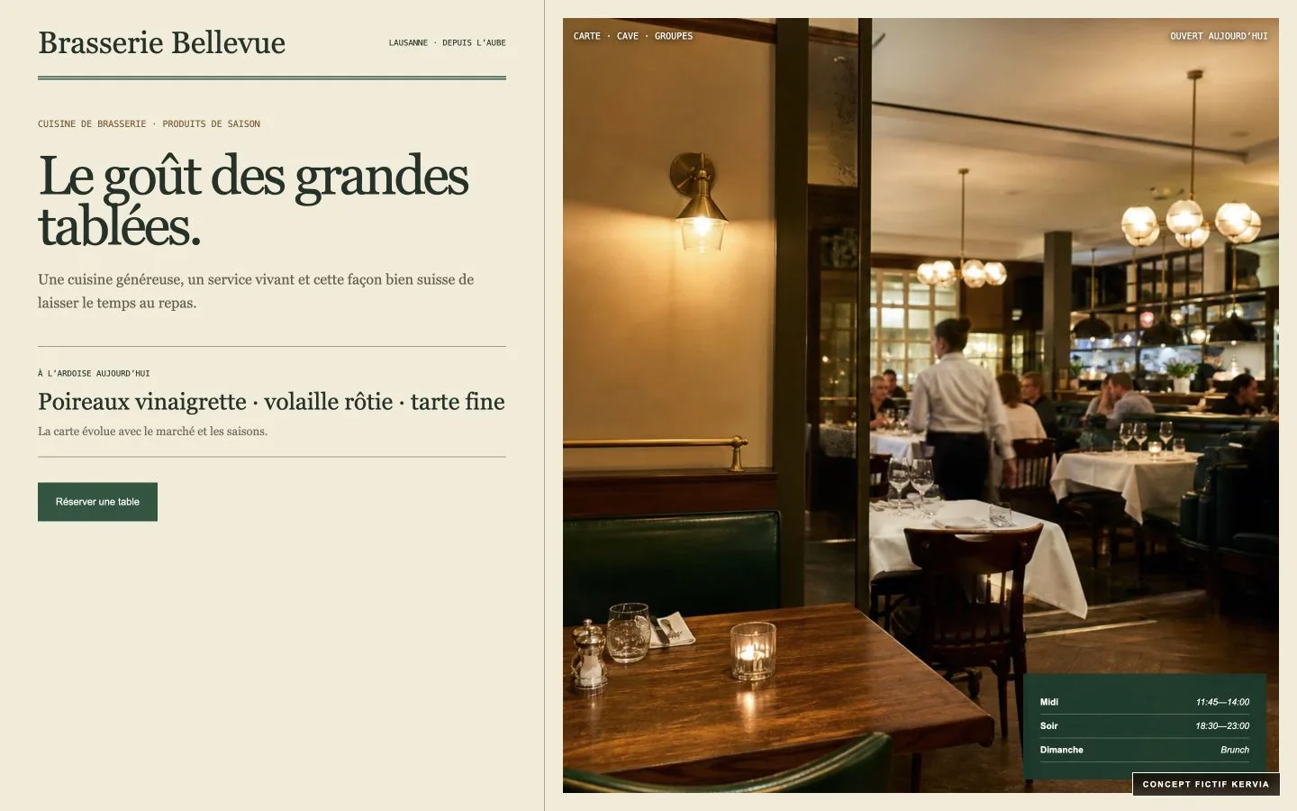 Concept Kervia pour un restaurant