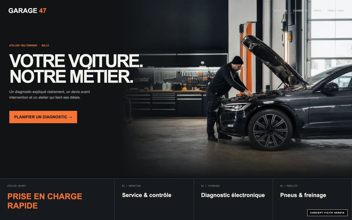 Concept Kervia pour un atelier automobile